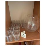 Kosta Boda Glassware Set - Orrefors Sweden Large Bowl & Assorted Tumblers