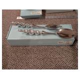 Mariposa Silverplate Sunburst Ornament & Serving Set - Spreader, Spoons, Leaf Ornaments