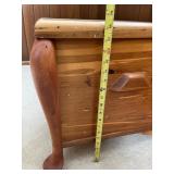 Vintage Knotty Pine Blanket Chest with Carved Ball Feet