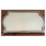 Silver Plate Serving Tray with Ornate Floral Frame - 24-in Long
