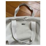 Burberry London Beige Tote Bag - Signature Plaid Patch & Silver Logo Plate