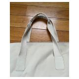 Burberry London Beige Tote Bag - Signature Plaid Patch & Silver Logo Plate