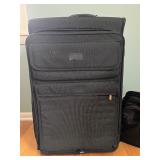 Black 2-Piece Luggage Set - Upright Rolling Suitcase & Duffel Bag