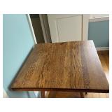 Vintage Oak End Table with Two-Tier Shelf and Turned Rope-Style Legs