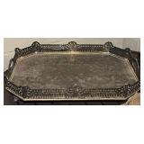 Silver-Plate Serving Trays - Ornate Pierced Edges - Made in India (Lot of 4)