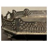 Silver-Plate Serving Trays - Ornate Pierced Edges - Made in India (Lot of 4)