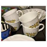 Vietri Italian Ceramic Dinnerware & Mugs - Bird & Cherry Motifs, Assorted Plates & Pitcher