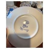 Gien France Ciseaux Bleu Dinnerware Set - Blue & White Plates, Teapot, Cups