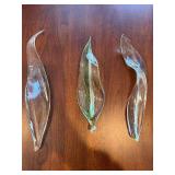 Glass Flower Stem Sculptures - Hand-Blown, Curved Stems with Colored Interiors