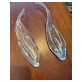 Glass Flower Stem Sculptures - Hand-Blown, Curved Stems with Colored Interiors