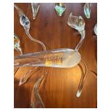 Glass Flower Stem Sculptures - Hand-Blown, Curved Stems with Colored Interiors