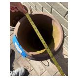 Terracotta Urn-Style Planters & Wrought Iron Stand - Set of 2