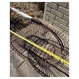 Metal Wire Baskets & Tall Copper-Bowl Plant Stand - Outdoor Decor