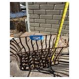 Metal Wire Baskets & Tall Copper-Bowl Plant Stand - Outdoor Decor