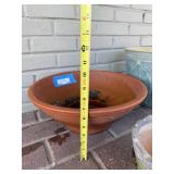 4-Piece Ceramic Plant Pots Set: Blue Leaf-Pattern Tall Planter, Terracotta & Green Pots