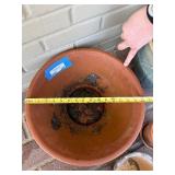 4-Piece Ceramic Plant Pots Set: Blue Leaf-Pattern Tall Planter, Terracotta & Green Pots