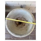 Cast Stone Planter Urns - Pair with Relief Carvings for Garden Decor