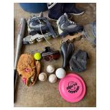 Baseball Bats, Balls, Gloves, Inline Skates, Tennis Rackets, Boots - Mixed Sports Gear