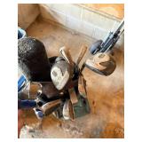 Pro Select Golf Clubs in Green Cart Bag with Bennington Push Cart & Titleist Balls