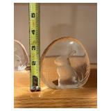 Maleras Crystal Animal Sculptures Set - Rabbits in Arch, Deer in Rock, Lion Medallion