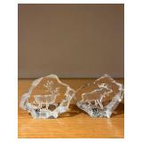 Maleras Crystal Animal Sculptures Set - Rabbits in Arch, Deer in Rock, Lion Medallion