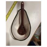 Avocado-Shaped Ceramic Serving Dish with Lid and Spoon