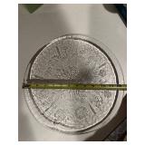 Kosta Boda Clear Glass Plate with Floral Engraving - 11 in Dia