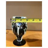 Hand-Painted Glass Goblets with Portrait Figures - 3-Piece Set