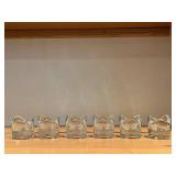 Set of 6 Clear Glass Salt Cellars with Crown Edge Rims
