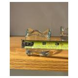 Set of 6 Clear Glass Salt Cellars with Crown Edge Rims