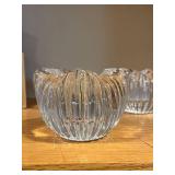 Kosta Boda Winter Garden Clear Ribbed Glass Apple Candle Holders - Set of 4