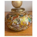 Murano Millefiori Glass Bottles - 2-Pack with Stoppers