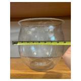 Kosta Boda Vase - Floral Engraving on Clear Glass - 11 in Tall