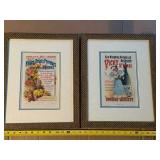 Pair of Framed Original French Posters - Fleurs, Fruits, Primeurs & Vichy St-Yorre