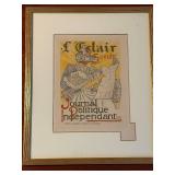 Original French Poster - Journal Politique Indépendant Framed Vintage Print