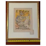 Original French Poster - Journal Politique Indépendant Framed Vintage Print