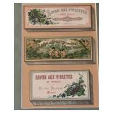 Victor Vaissier Savon Aux Violettes Labels (Lot of 3) Framed Vintage Print