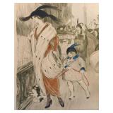 Original French Poster - Paris Street Scene with Woman and Child, Framed