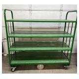 MSRP $1,200 – Uline Heavy-Duty Rolling Shelf Cart, 4-Tier Steel Industrial Utility Cart U-Boat Style Platform Truck, Approx 60″W x 24″D x 61″H, Welded Steel Frame, Heavy-Duty Casters, Ideal fo