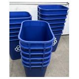 MSRP $500 – 18 Desk Recycling Containers, Tough Guy Model 4UAU4, 3-1/2 Gallon Blue Recycling Bins, Durable Plastic, Made in USA, Office, School & Facility Use - Like New Condition