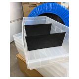 MSRP $1,800 – 10 NEW Cases (Each Case Has 6 Bins) Stackable Storage Bins, Quantum Clear Plastic Parts Bins, Heavy-Duty Organization for Warehouse, Shop & Industrial Use - Some Cases Include Blac