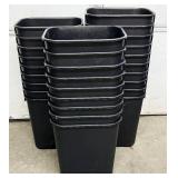 MSRP $360 – 18 Wastebaskets, Tough Guy Model 4PGN2-A, 13-5/8 Quart Black Plastic Trash Bins, Durable Construction, Made in USA, Office, School & Facility Use - Need Clean Up However No Apparent 