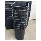 MSRP $360 – 18 Wastebaskets, Tough Guy Model 4PGN2-A, 13-5/8 Quart Black Plastic Trash Bins, Durable Construction, Made in USA, Office, School & Facility Use - Need Clean Up However No Apparent 