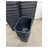 MSRP $360 – 18 Wastebaskets, Tough Guy Model 4PGN2-A, 13-5/8 Quart Black Plastic Trash Bins, Durable Construction, Made in USA, Office, School & Facility Use - Need Clean Up However No Apparent 