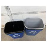 Lot Of Wastebaskets & Recycle Containers