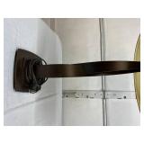 Bronze Tone Heavy Sculptural Desk Lamp - Excellent Working Condition However Shade Need To Be Replaced 20" Tall With Finial