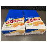 Hostess Zingers Iced Vanilla Cake with Creamy Filling - 2 Boxes (6 Bars/Box, 3 Packs)
