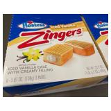 Hostess Zingers Iced Vanilla Cake with Creamy Filling - 2 Boxes (6 Bars/Box, 3 Packs)