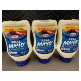 Kraft Real Mayo 22 oz Creamy & Smooth Mayonnaise - 3-Pack Bottles
