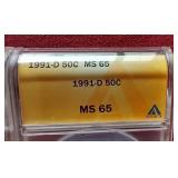 (2) MS65 Kennedy Half Dollars